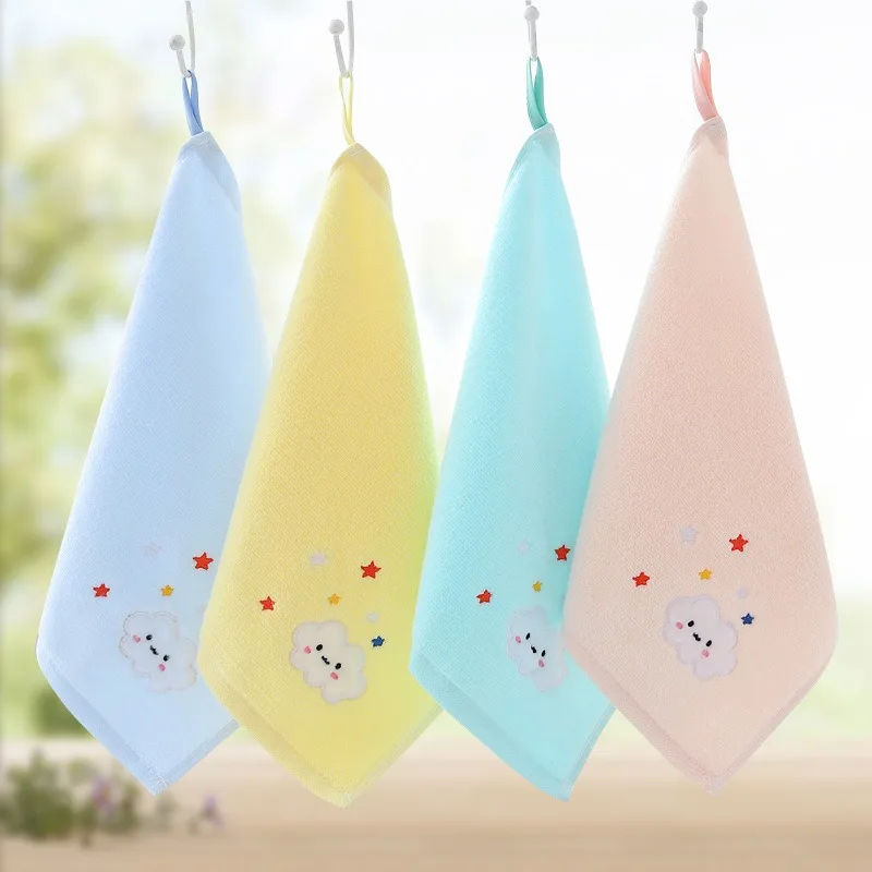 Baby Cotton Bath Towel Face Washcloth Cartoon Hand Wipe Soft Absorbent Children Towels Kids Newborn Bathing Handkerchief 25x25cm