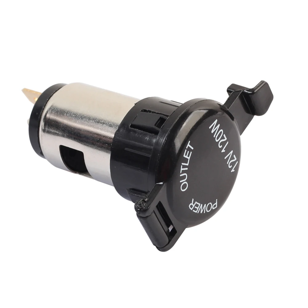 مقبس طاقة ولاعة السجائر مع غطاء مقاوم للماء مقبس إمداد طاقة ولاعة السجائر للدراجات النارية على شكل قارب جرار تلقائي