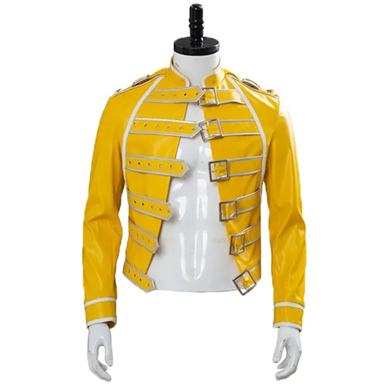 ZA01 Freddie Cosplay Mercury Fantasy Costume Rock Band Fantasia Adult Men Disguise Queen Coat Jacket Halloween Carnival PartZa0@