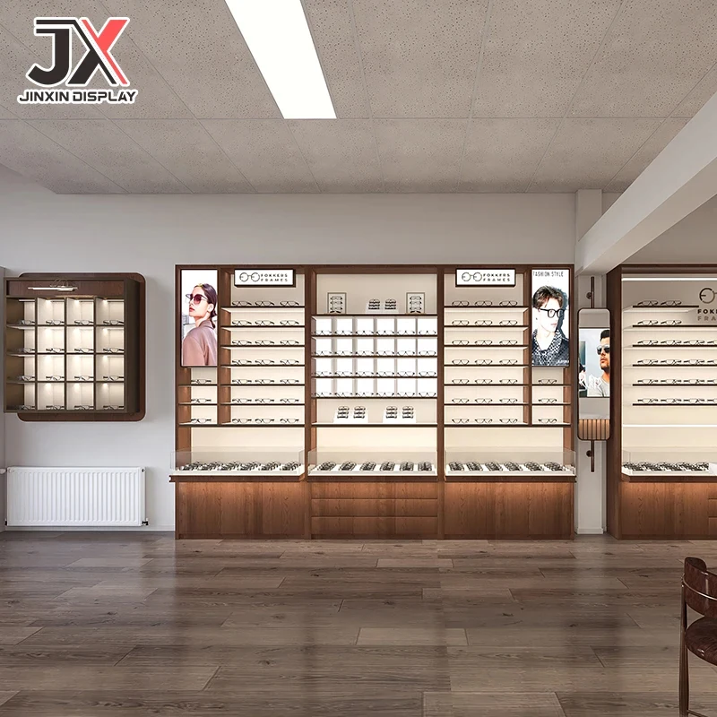 custom.Custom Design Counter Fashion Optical Glasses LED-Lit Display Cabinet High Quality Durable Furniture Showcas