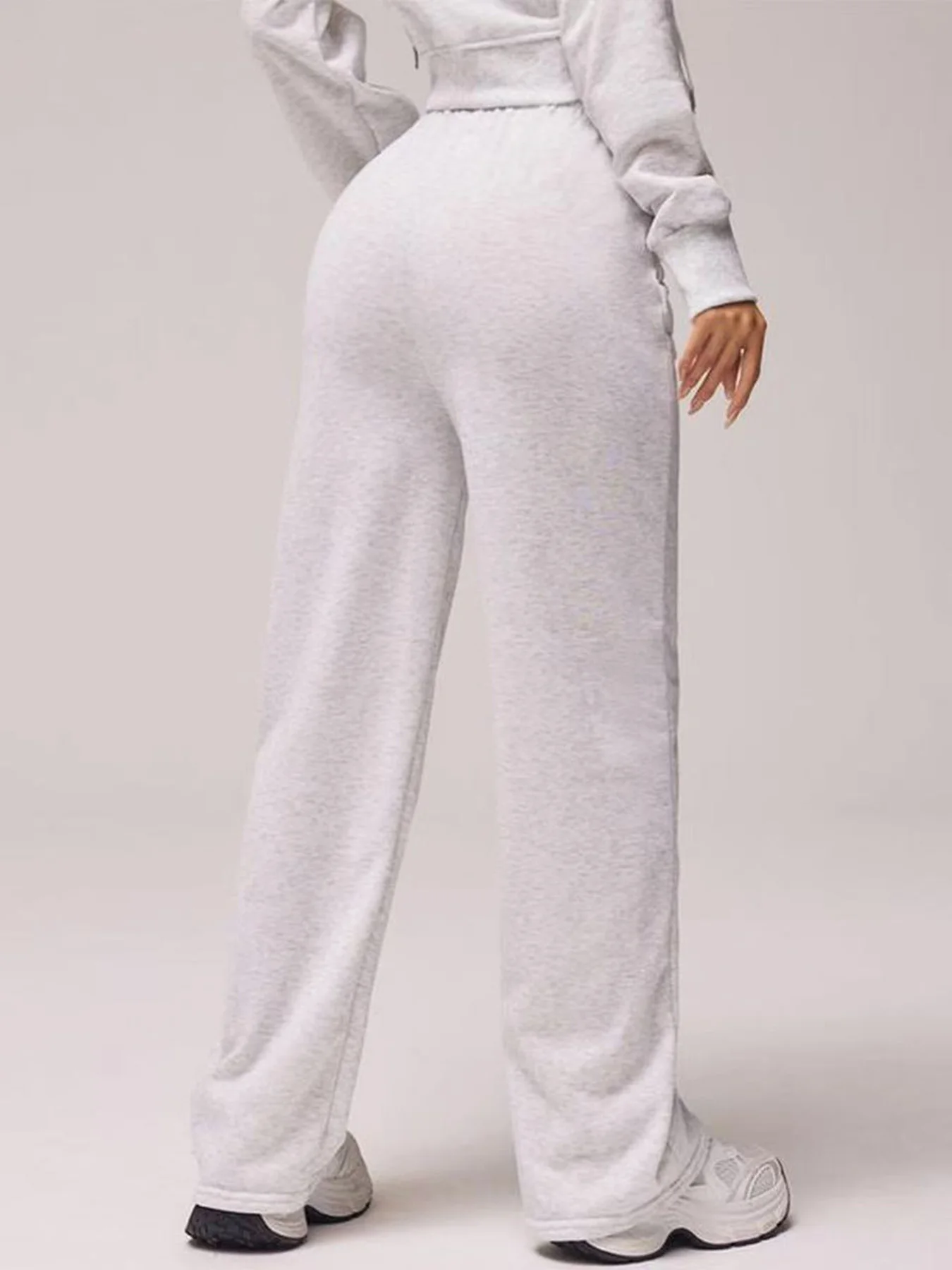 Best Selling Ladies Comfortable Slim Fit Casual Pants Pure Color Home Wear Wide Leg Sports Trousers European Style