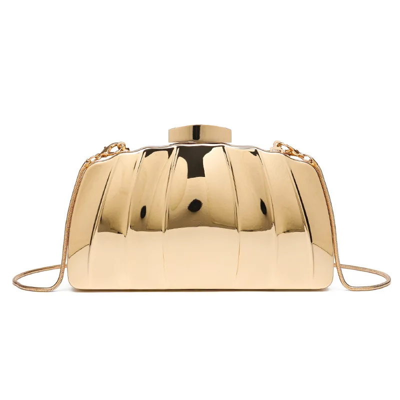 

Gold Banquet Bag Metal Box Bag Shoulder Bag New Fashion Niche Shoulder Bag Women's Party Bag Fashion Bag Birthday Gift