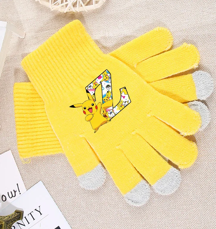 قفازات البوكيمون الشتوية الكرتونية الشكل الدافئة الناعمة أزياء لطيف الحرارية فنجر قفاز السفر ركوب المشي لمسافات طويلة الأصدقاء هدية عيد ميلاد
