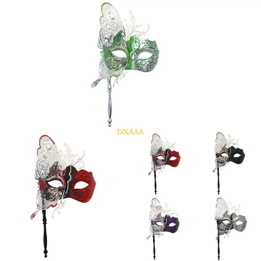 DXAA Fashionable Butterfly Themed Face Covering Handheld Face Mask Costume Accessory For Role Playing And Stage Shows