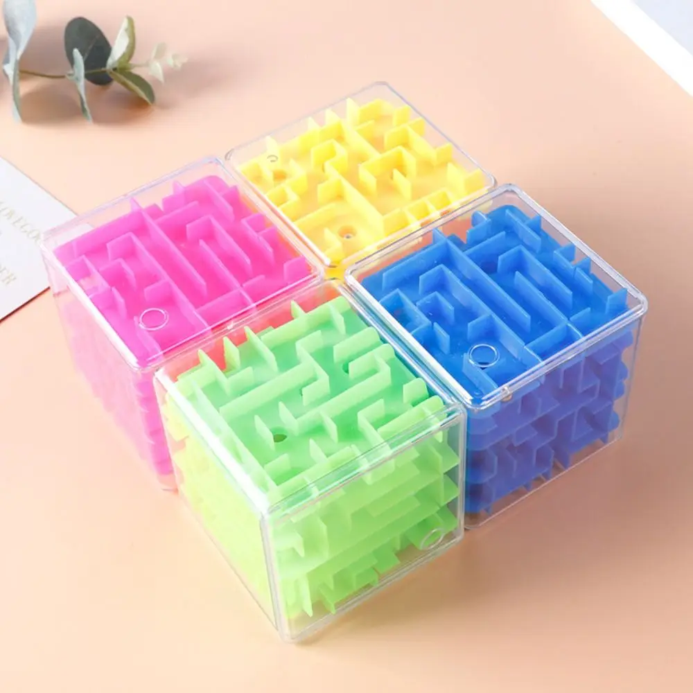 Laberinto 3D de seis caras para niños, rompecabezas de cubo mágico, bola rodante, juego de laberinto, juguetes educativos para niños, 8x8cm