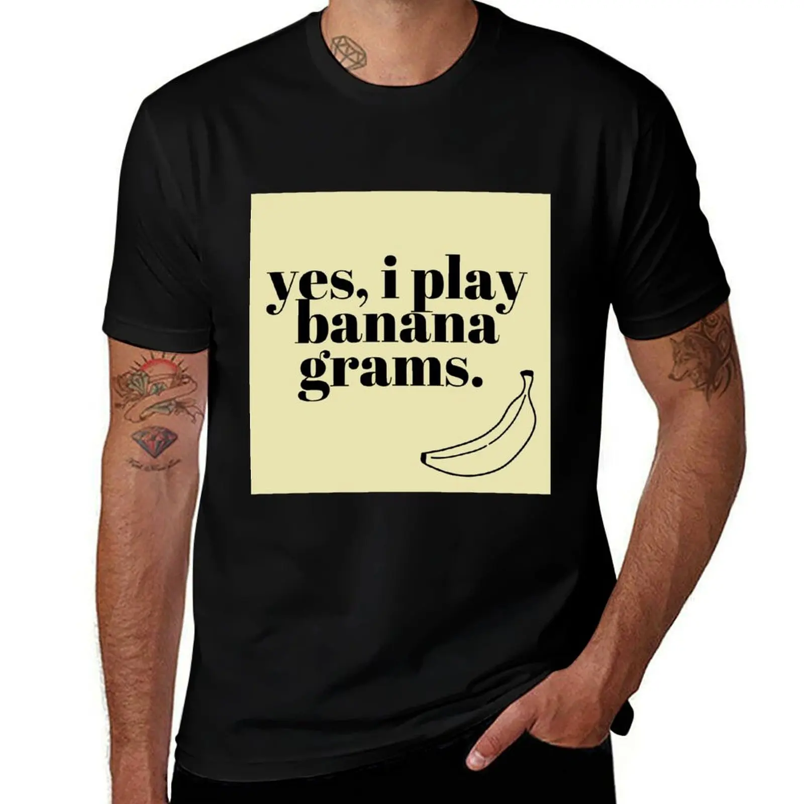 

Yes, i play banana grams Yellow T-Shirt man t shirt graphic man t shirt heavy cotton T-shirt