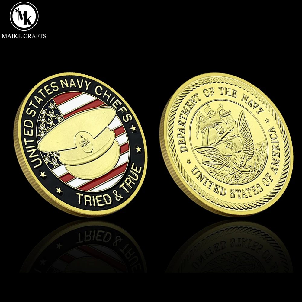 US Sea Service Chiefs Challenge Coin Tried & True Commemorative Coin Military Collectible Gift