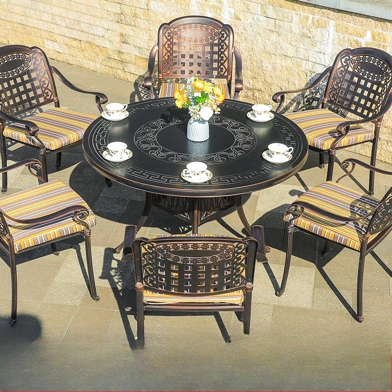 Outdoor tables and chairs cast aluminum home villa yard garden layout leisure outdoor tables and chairs cast aluminum leisure