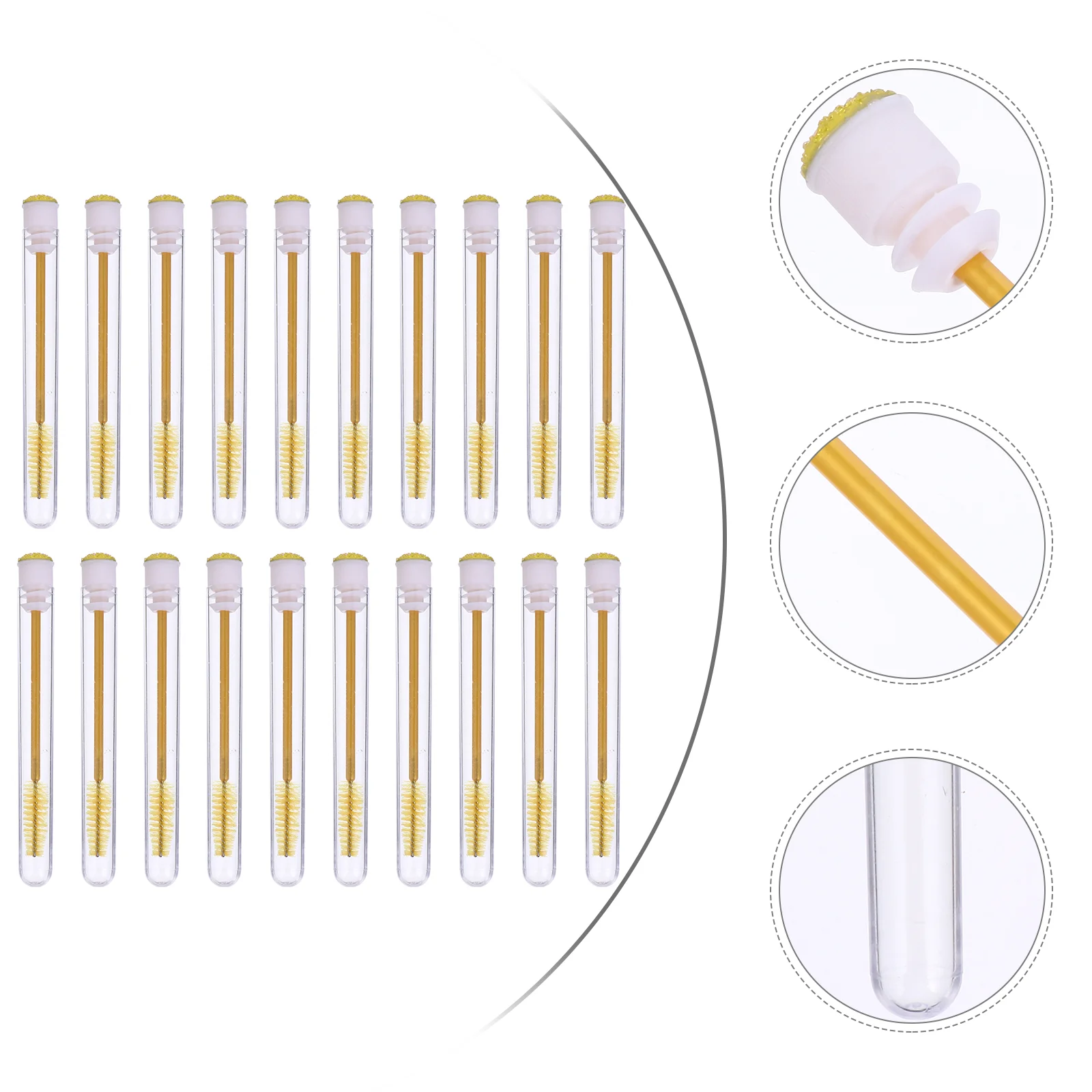 20 Pcs With Diamond Eyelash Brush Empty Tube Travel Castor Oil Abs Clear Mascara Small