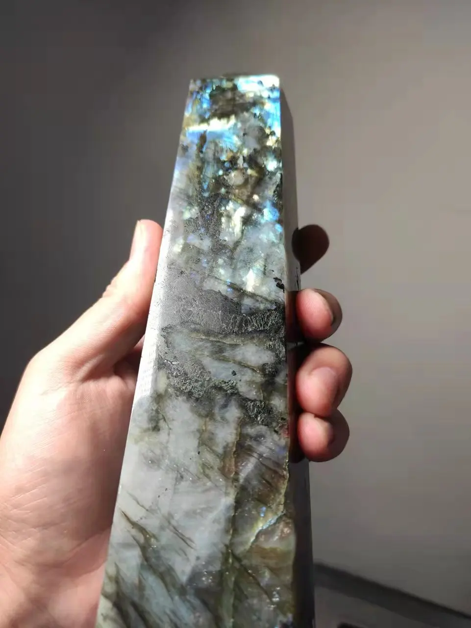 

Moonstone Crystal Column Natural Labradorite Quartz Crystal Stone Point Obelisk Home Column Gift Wand Healing Decor Ornament