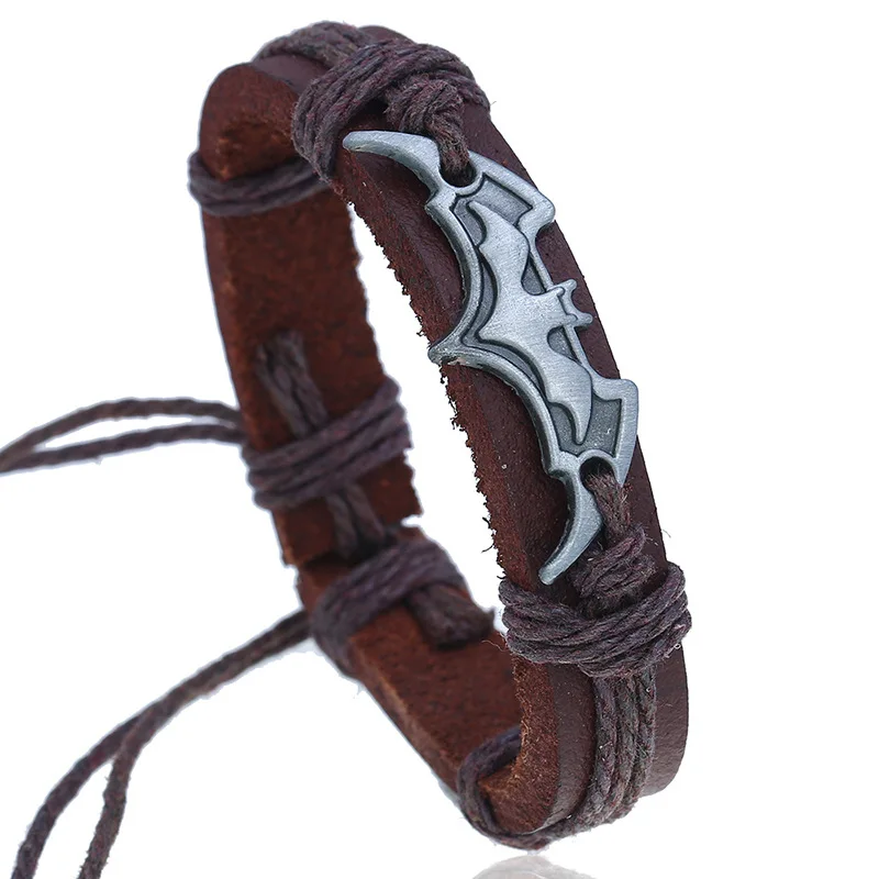 New stylish and simple men\'s and women\'s leather bracelets Halloween alloy Bathand accessories pair with couples