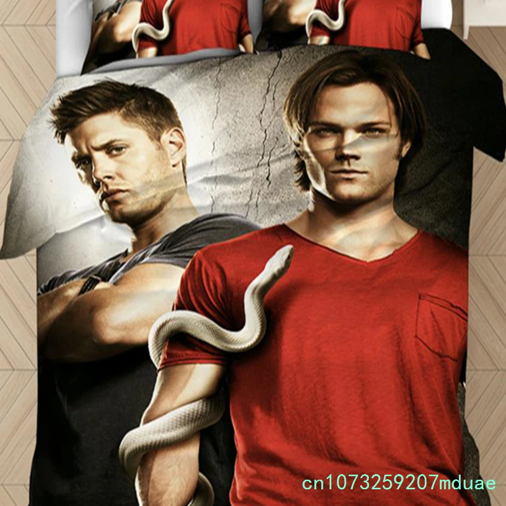 New Supernatural Bedding Set Duvet Covers Supernatural TV Series Sam Dean Comforter Bedding Sets Bedclothes Bed Linen(NO Sheet)