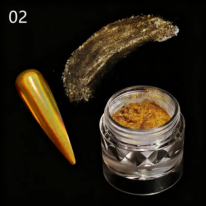Goud zilver nagel galvaniseren magische spiegel poeder spiegelmeel laserpoeder nagel glitter en glitter