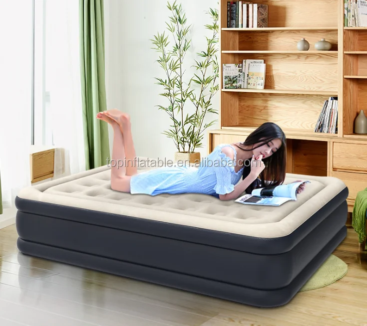 Materasso gonfiabile pieghevole per 2 persone con mobili da camera da letto personalizzati con pompa d'aria elettrica