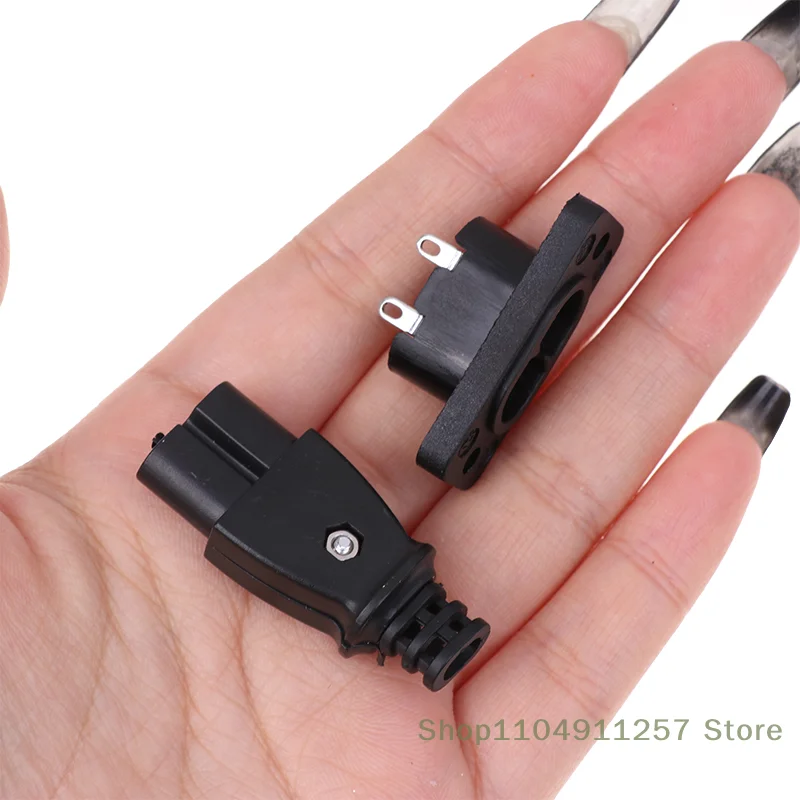 

1 pc C8 Male Power Socket Female Plug Power Outlet Embedded Electric Connector 35mm*15mm AC 2.5A 250v 8-shaped Plug Socket