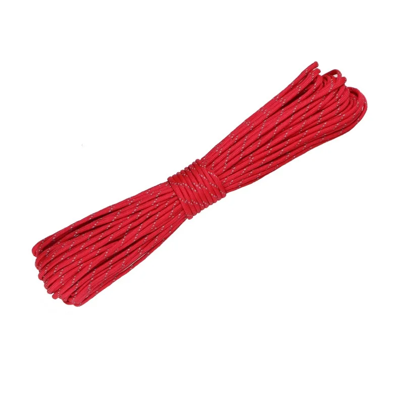 Reflektierendes Paracord 550 Militär 7-strängiges Seil Taktische Fallschirmschnur Camping Zelt Seil Warnlinie Lanyard DIY Armband