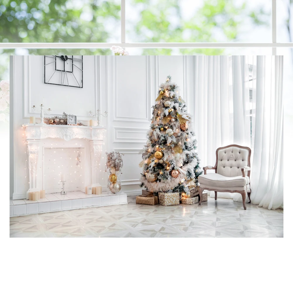 Tło fotograficzne 3D o wymiarach 5X3 stopy z motywem choinki świątecznej, wysokiej rozdzielczości, do zdjęć, na przyjęcia świąteczne, mural na ścianę.
