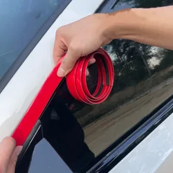 Tira de carrocería cromada para Exterior de coche, moldura protectora para puerta de coche, pegatina embellecedora de estilo, color rojo brillante, 6MM, 10MM, 15MM, 20MM, 25MM, 30MM
