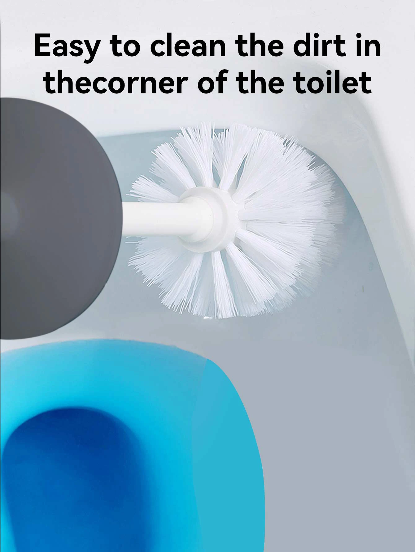 WORTHBUY Household Soft Bristles Brush For Toilet Bathroom No Dead Angle Toilet Cleaning Brush With Holder Toilet Supplies