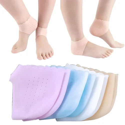 Imagen 2 del producto Protector de talón de silicona, Gel protector, almohadillas de espolón de talón de manga fina para aliviar la fascitis Plantar, dolor en el talón, Reduce la presión en el talón
