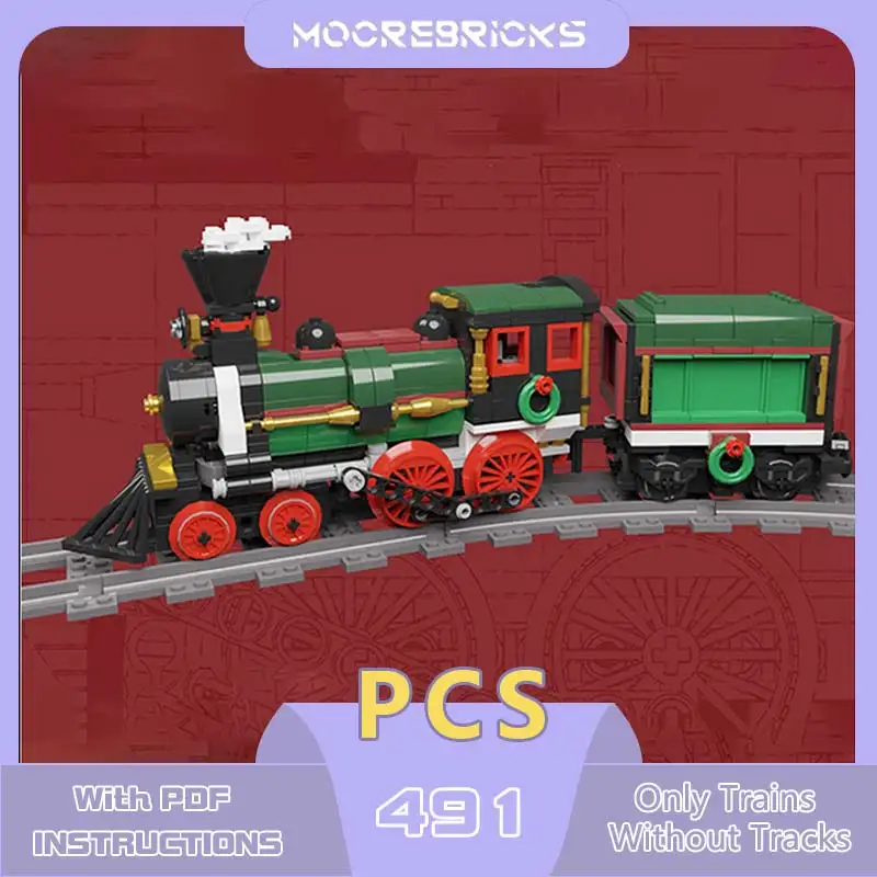 Mattoni popolari MOC inverno natale motorizzato e migliorato treno di natale Building Blocks Kit modello di assemblaggio giocattoli per bambini regalo di natale