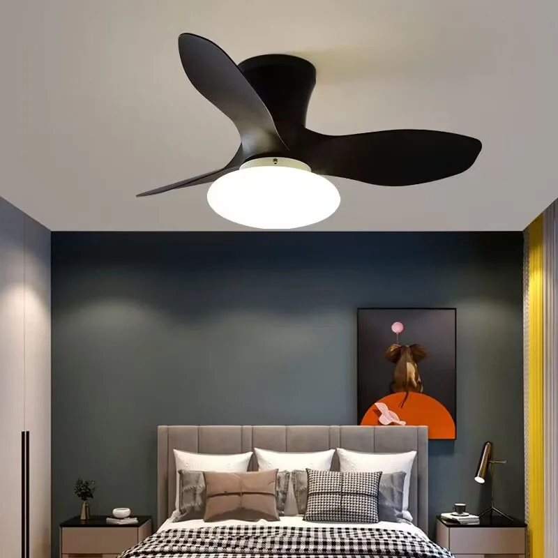 

Ceiling Fans With Lights Remote Control Dimming Light with Fans Colorful Children Room Lamps Low Floor Fans Lighting 110V 220V