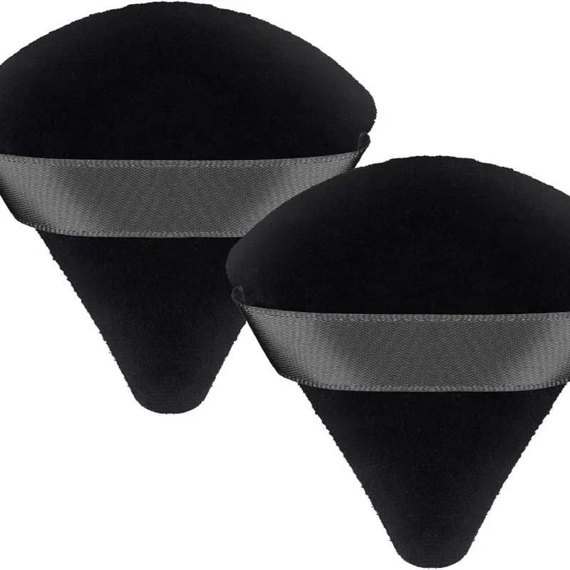 2 szt. PowderPuff Puff do makijażuTrójkątny miękki proszekGąbka wielokrotnego użytkuTrójkątne gąbki z paskiem do podkładu kosmetycznego Mokry makijaż na sucho