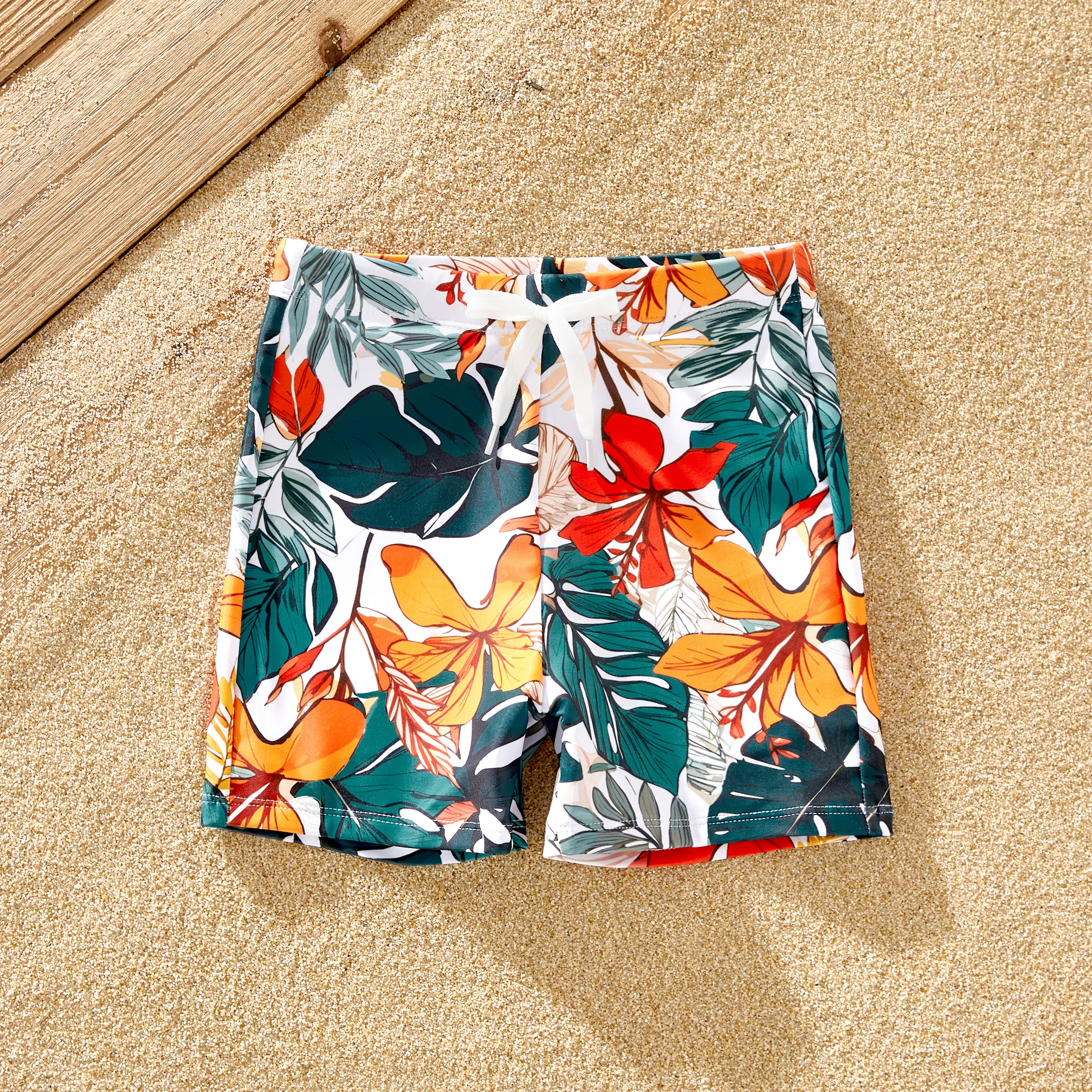 PatPat Tropical Family Swimwear Set - 2 Pieces Unisex Casual Plants and Floral