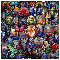 10/25/50pcs Mixed Aesthetic Colorful Glass Art Graffiti Stickers for DIY Suitcase Guitar Phone Laptop Skateboard Car Helmet