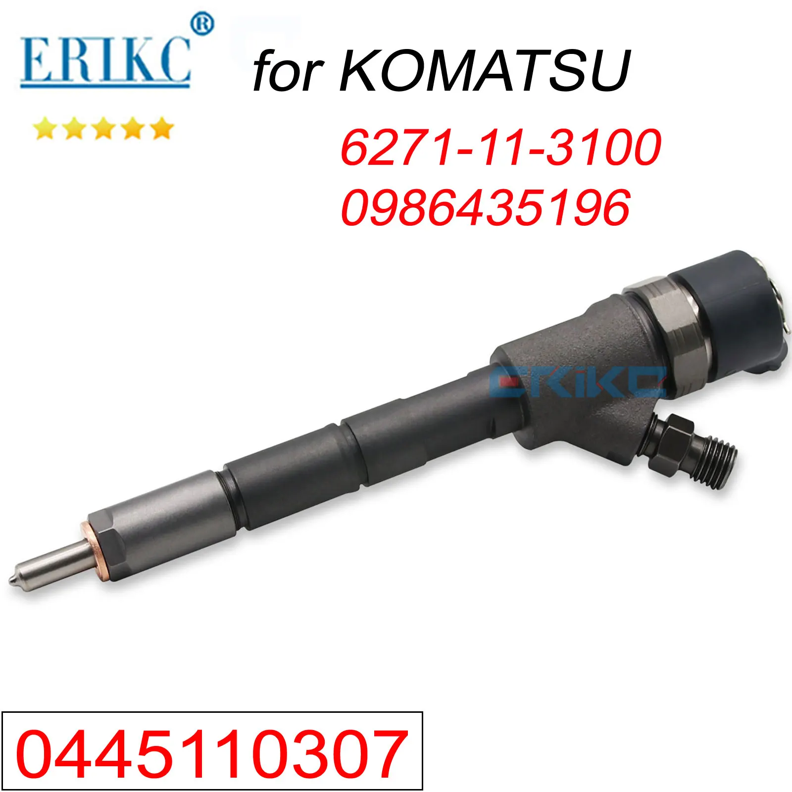 

0445110307 Fuel Inyector Nozzle 6271-11-3100 Common Rail Injector 0 445 110 307 for KOMATSU PC70-8 PC130-8 6271113100 4941109