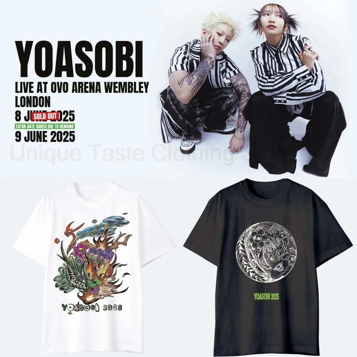 Camiseta YOASOBI, grupo de música japonesa, Ikura Ayase, concierto, misma camiseta, moda Harajuku, camisetas de manga corta de algodón de verano para hombres y mujeres