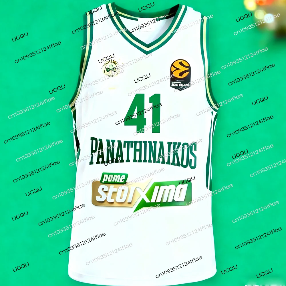 Camiseta de Baloncesto Panathinaikos 25/26 para Visitante, Chaleco Deportivo para Hombre, Traje de Entrenamiento de Baloncesto para Niños, Kit de Camiseta Especial para Aficionados 2025 Grecia
