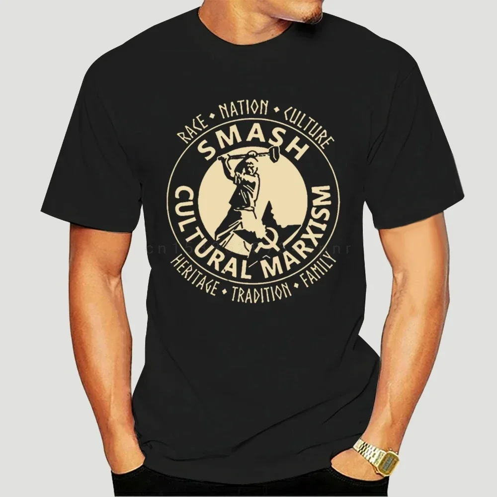 Unisex Cotton Tee  Ropa Hombre Smash Cultural Marxism TShirt Isd Communist Anti-Antifa Patriot Nationalist Tops Men Clothing