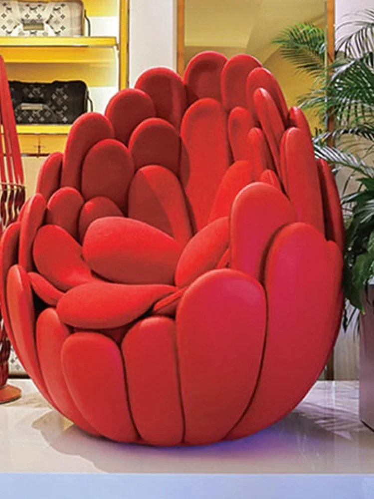 Light modern fabric art with unique shapes, single person petal sofa chair