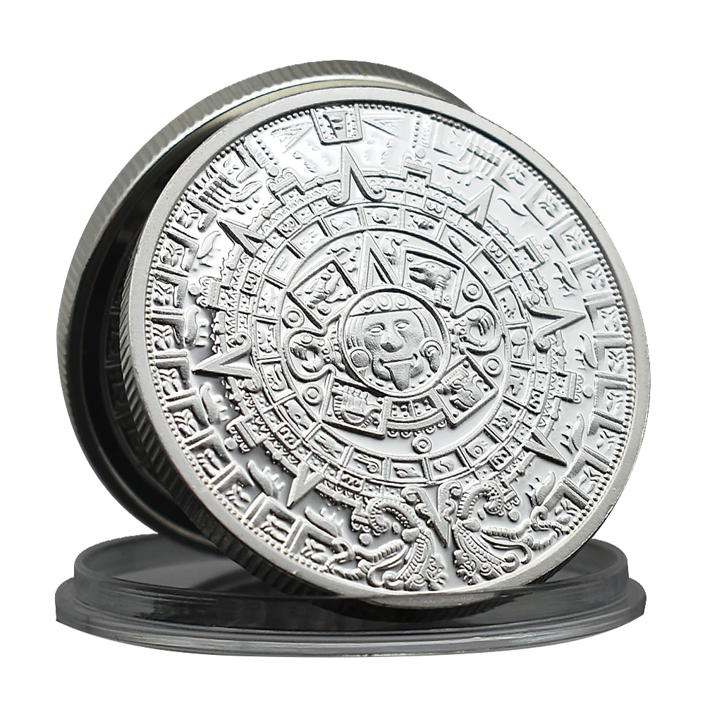 

The Prophecy of The Mayan Long Count Calencar Commemorative Plated Challenge Coin Souvenirs Metal Medal with Plastic Case