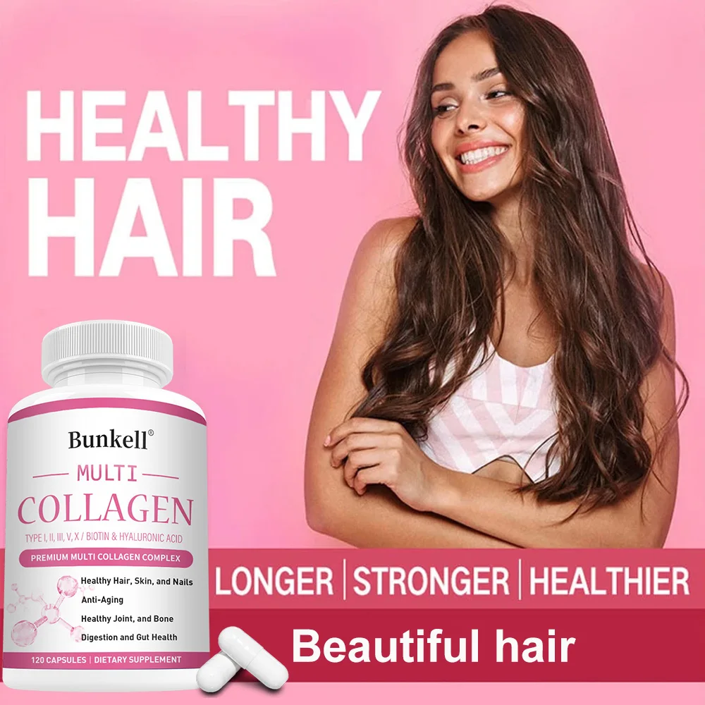 High Strength Multi-Collagen Complex Capsules – Hydrolyzed Peptides for Skin, Hair, Nails & Joints, Non-GMO