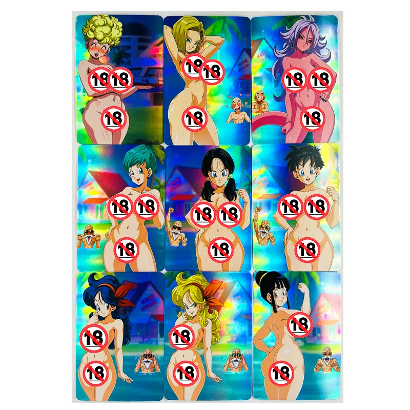 9pcs/set Dragon Ball Z GT Sexy Swimsuit Android 18 Super Saiyan Heroes Battle Card Ultra Instinct Game Collection Cards