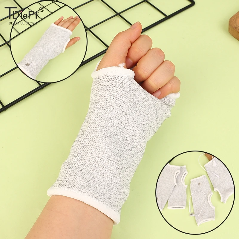 

1Pair Nylon Conductive Silver Fiber Electrode Gloves Pads Electrotherapy Massage Conductive Silver Fiber For Physical Massager