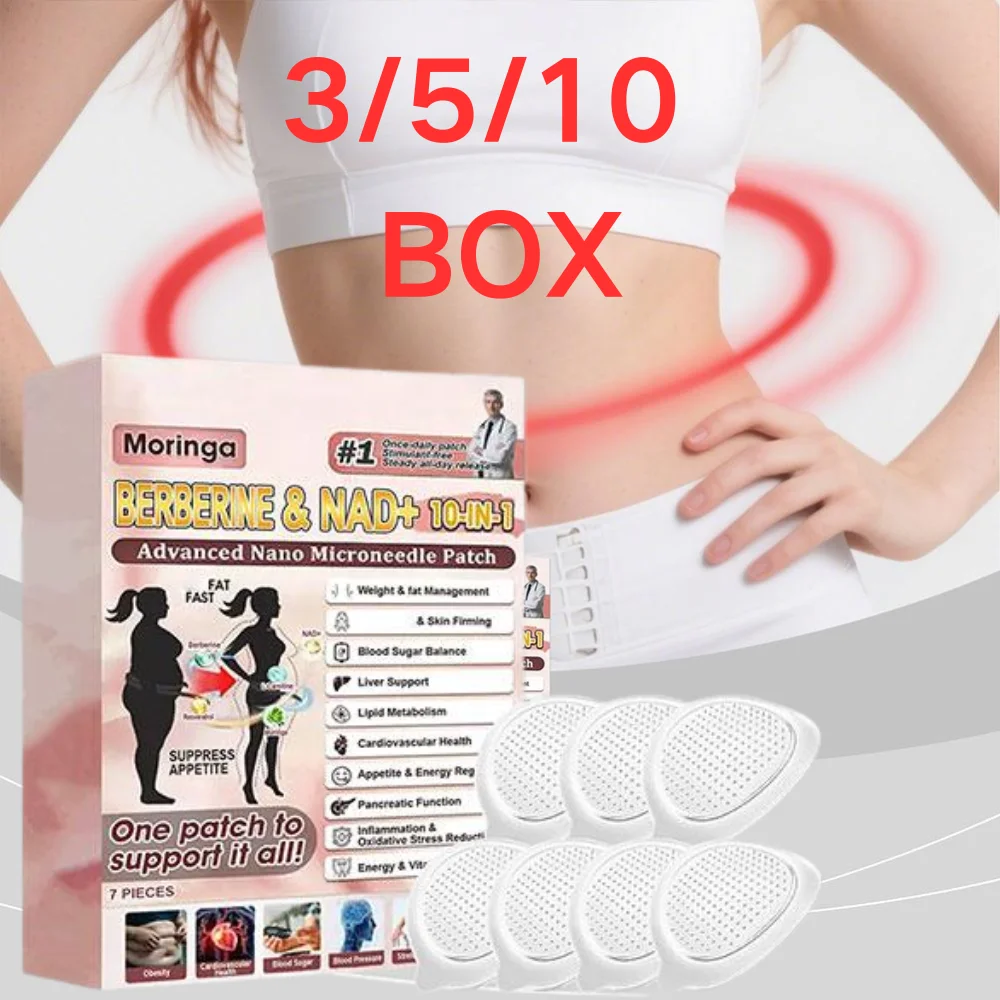 

10-in-1 Berberine x NAD+ Nano Microneedle Patch Gentle Non-Irritating Slimming Firming Body Care Stickers