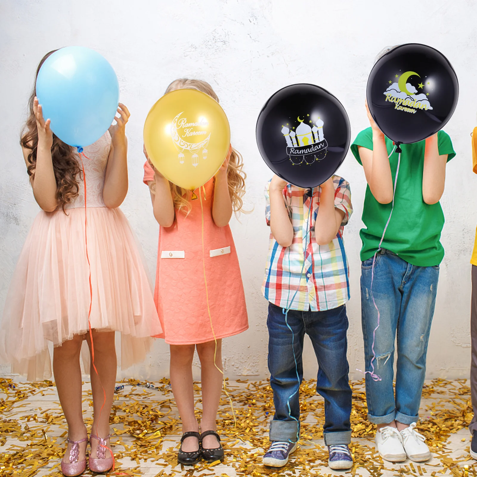 

10 Pcs Stars and Moon Balloons Unique Adornments Muslim Eid Mubarak Party Decorations