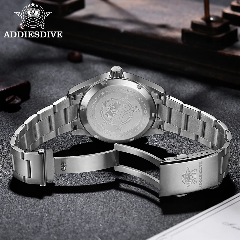 Addiesdive العلامة التجارية الأعلى ساعة ميكانيكية للرجال الياقوت الزجاج ساعة أوتوماتيكية مضيئة ساعة الموضة 200 متر مقاوم للماء ساعات الزوجين