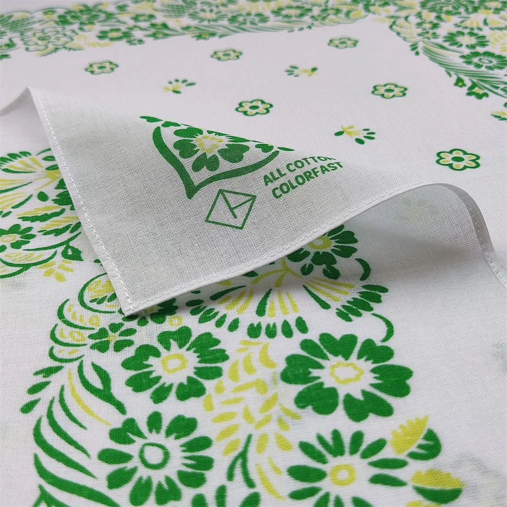 Clover Print Hip Hop Cotton Square Bandana Scarf Cashew Riding Headband Paisley Gifts For Men Unisex High Quality 55cm image 6