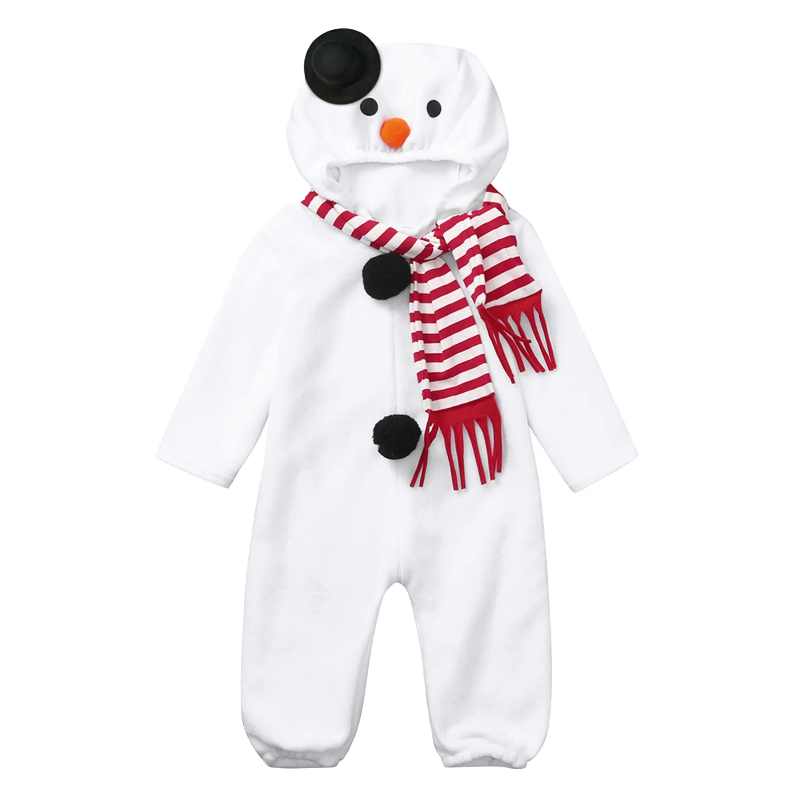 Christmas Romper Baby Girl Cosplay Snowman Cute Costume Boys Girls Fleece Romper Outfit Winter Christmas Party Fancy Jumpsuit