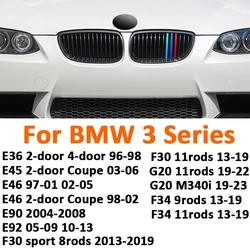 3PCS ABS M Style Car Racing Grills Clips Trim Strips For BMW 3 Series E36 E45 E46 E90 E92 F30 G20 F34 Exterior Accessories