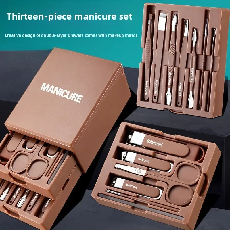 

Carbon steel anti-splatter manicure tools nail clippers large size household multi-functional nail cutter set box