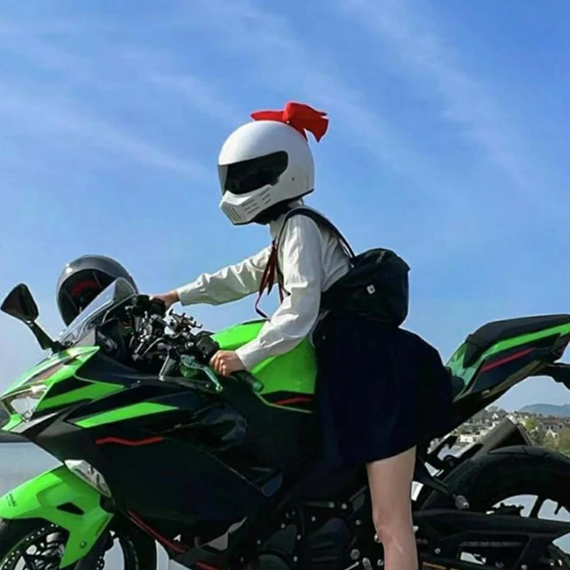 

Cute Motorcycle Helmet Quick-dismantling Bowknot Decoration Electric Bike Helmet Body Cotton Bow Decoration For Girl Women