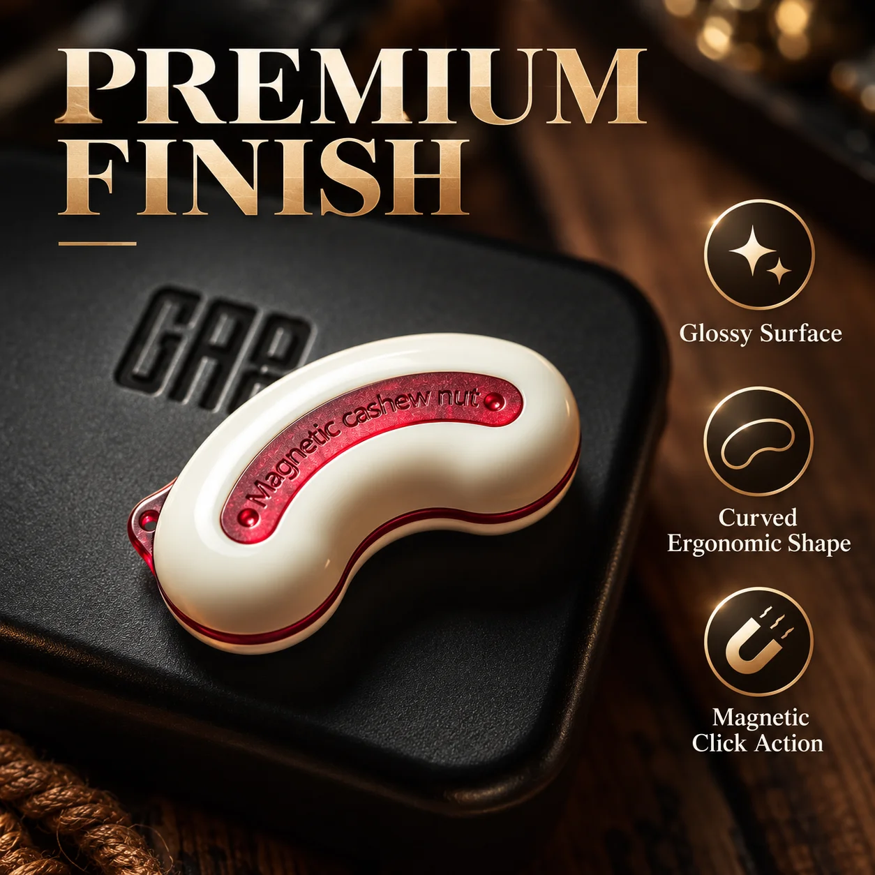 Magnetic Cashew Fidget Toy Pocket Stress Relief EDC Toy Sensory Handheld Magnetic Click Toy for Adults Teens