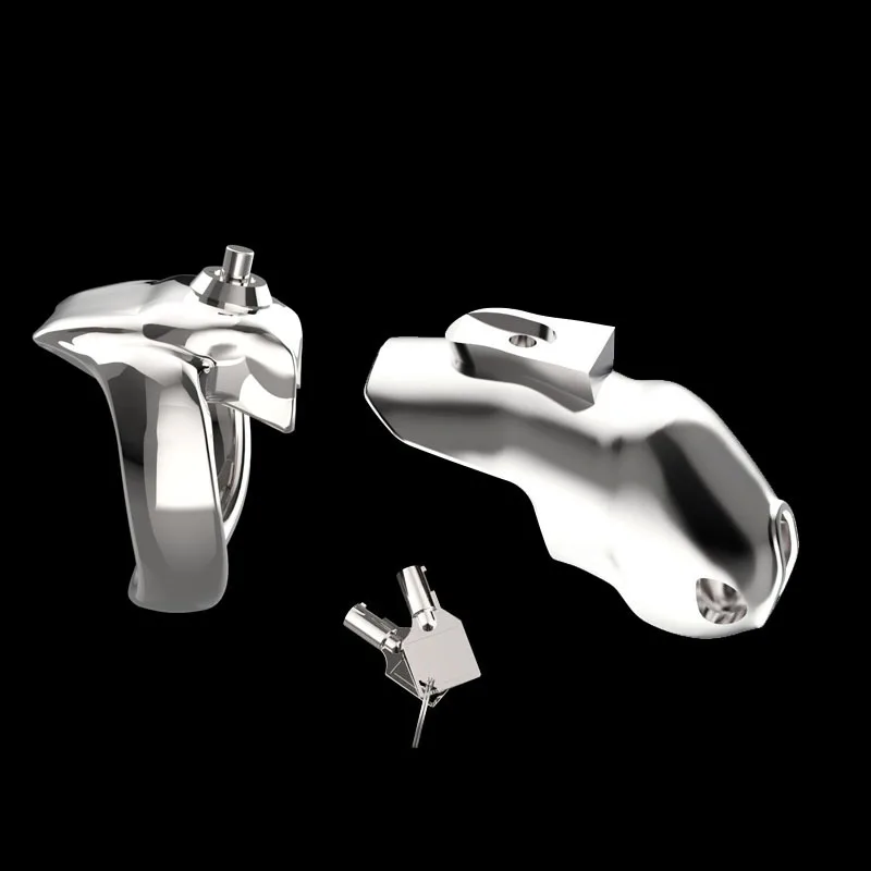 Sex Shop Chastity Inescapable Metal HT-V5 Click&Lock Male Chastity Device Cock Cage Penis Ring Belt Fetish Adult Sex Toy For Gay