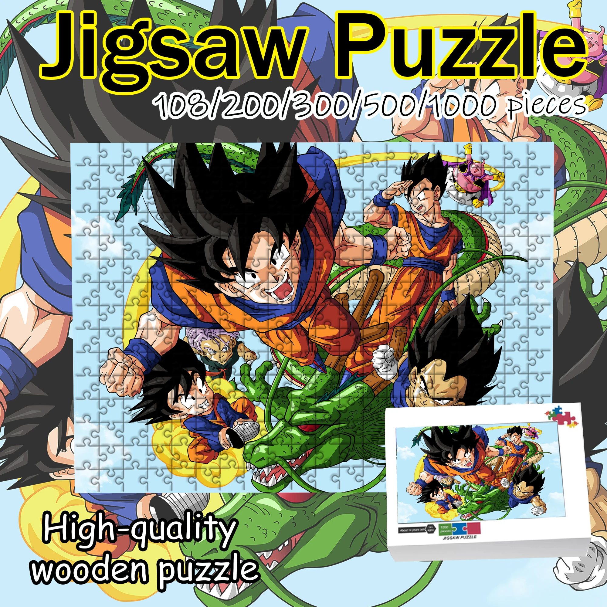 

Dragon Ball Goku Super Saiyan Jigsaw Puzzle 108/200/300/500/1000 Pieces Wooden Puzzle High Quality Gift Fun Birthday gift