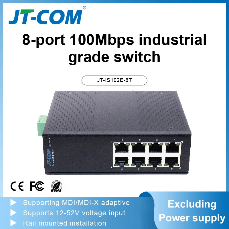 Industrial Grade switch 100M 8 RJ45 Ports,Economical Industrial-Grade Switches